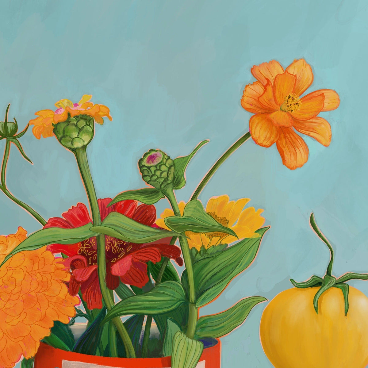 You Say Tomato I Say Wolf Peach Giclée Art Print Hôtel Dodo Art Print