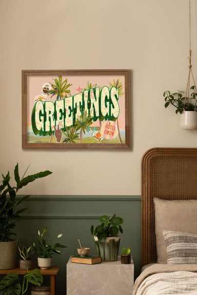 Vintage Greetings Matte Art Print Hôtel Dodo Art Print