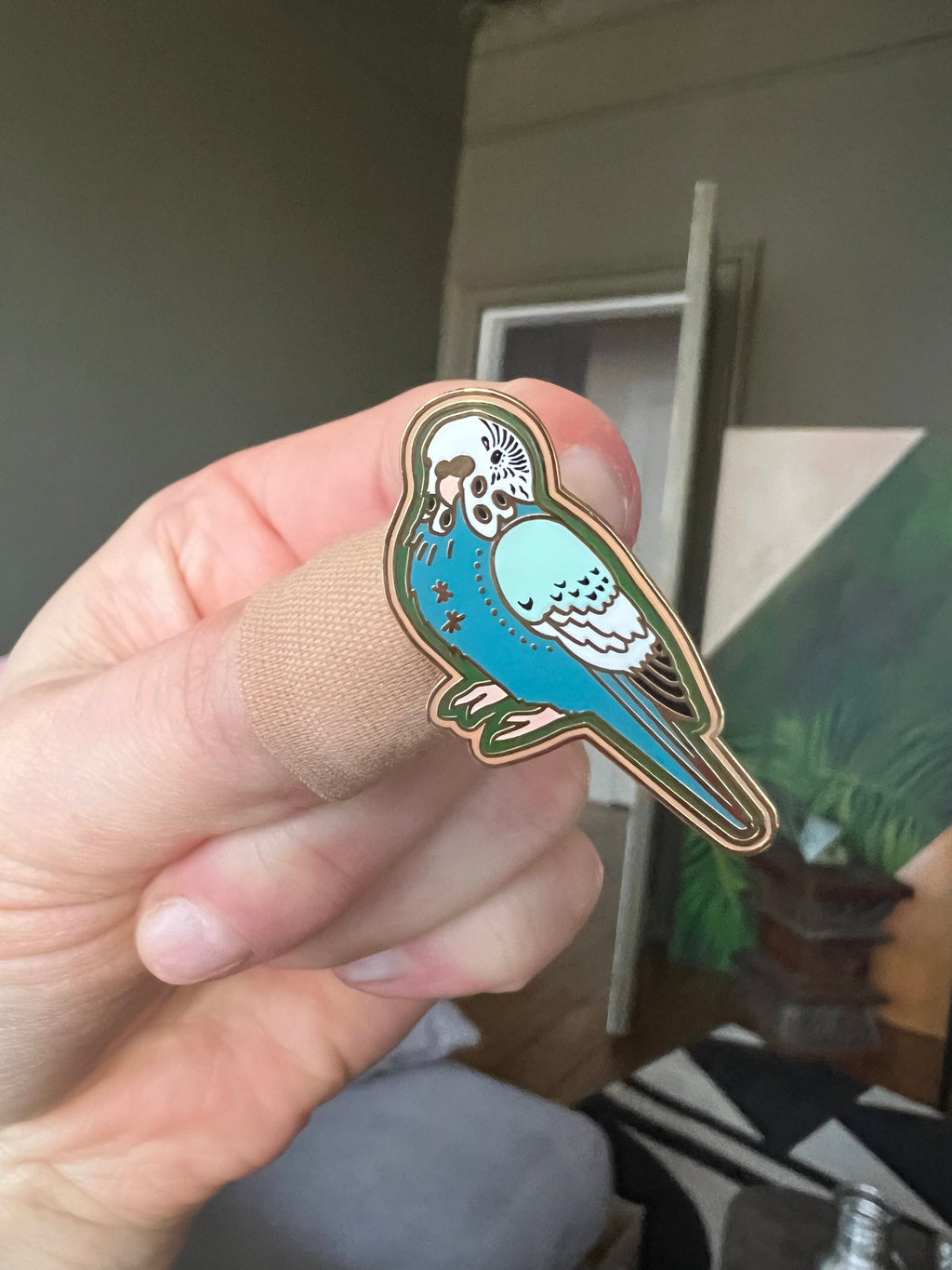 Blue Budgie Pin