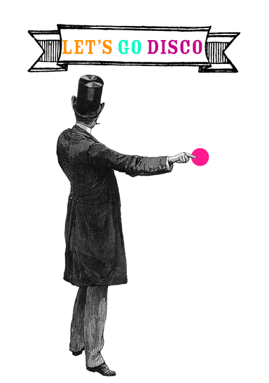 Lets Go Disco Greeting Card Victoriana Greeting Cards Card