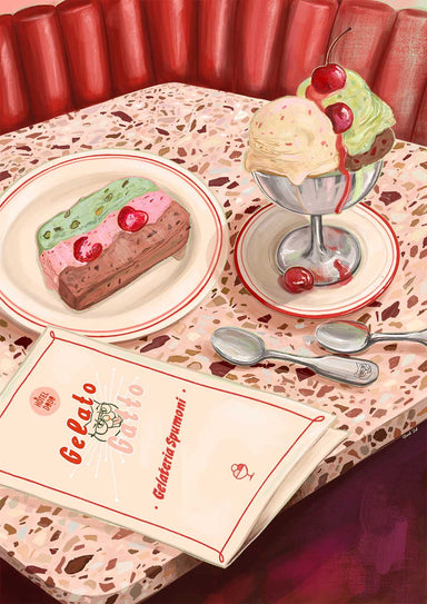 Certainly! Here’s the revised sentence using your product data: There are no keywords provided to blend into the description for the Hôtel Dodo Gelato Gatto Giclée Art Print. If you’d like, please share the keywords, and I’ll revise the description accordingly!.