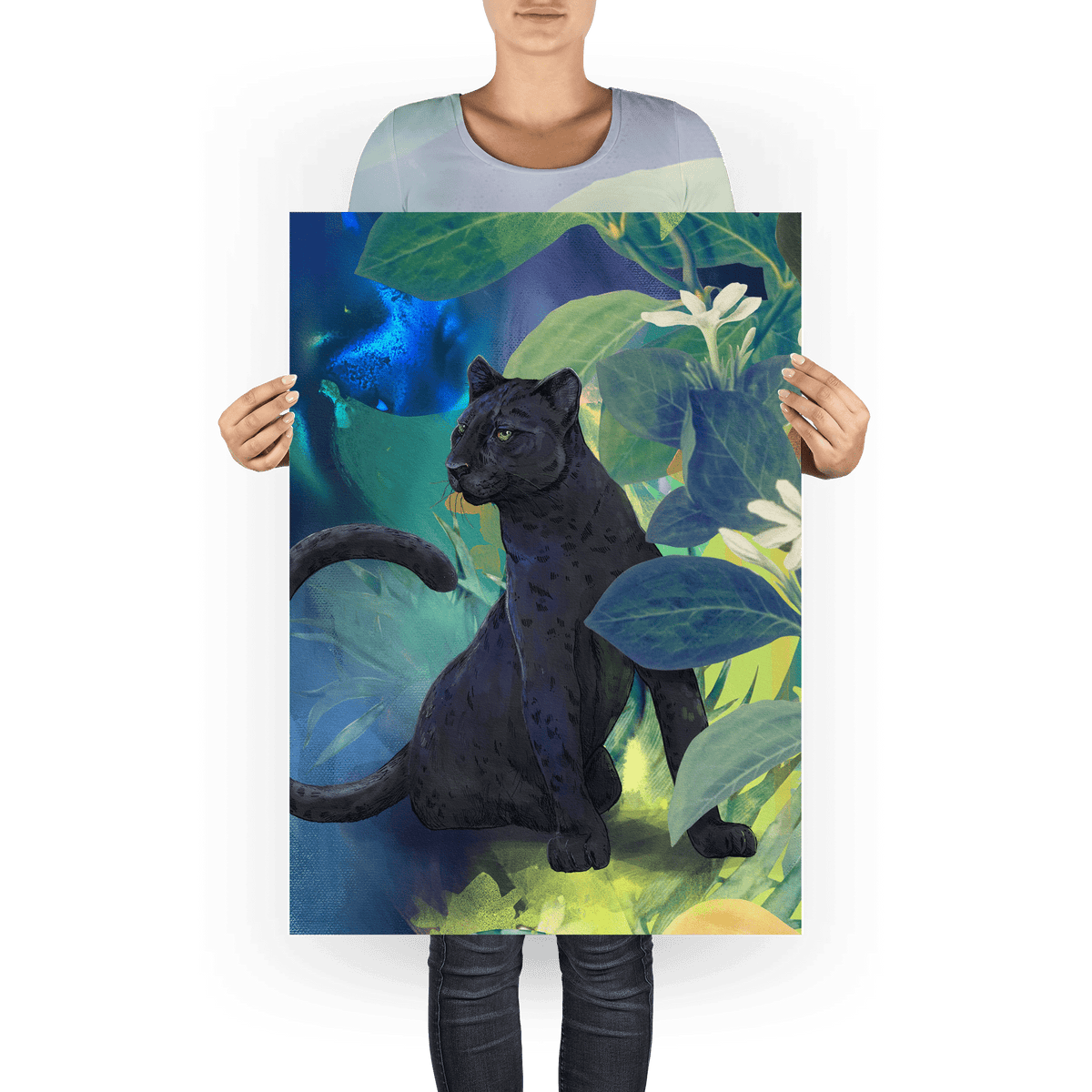 Midnight Prowl Giclée Art Print Pawky Paws A1 (59.4 X 84.1 cm) Art Print