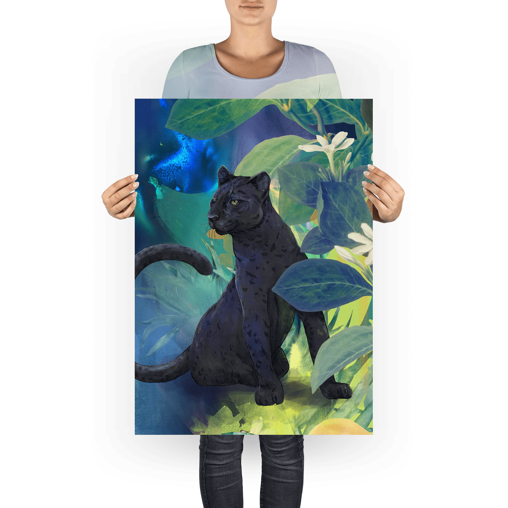 Midnight Prowl Giclée Art Print Pawky Paws A1 (59.4 X 84.1 cm) Art Print