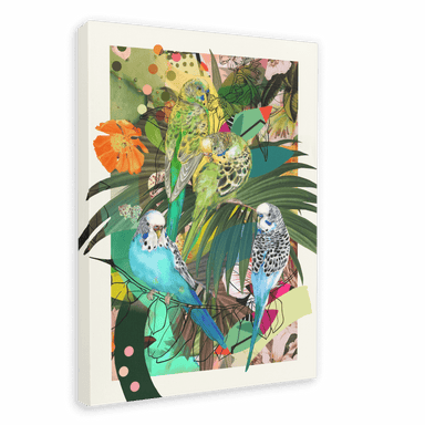 Blooming Budgerigars Canvas Print The Gathering 28"x40"(70x100 cm) Canvas Print