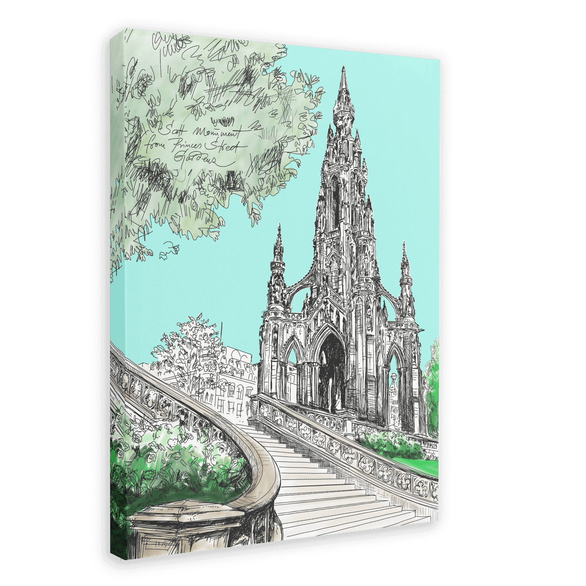 Scott Monument Canvas Print Essential Edinburgh 28"x40"(70x100 cm) Canvas Print