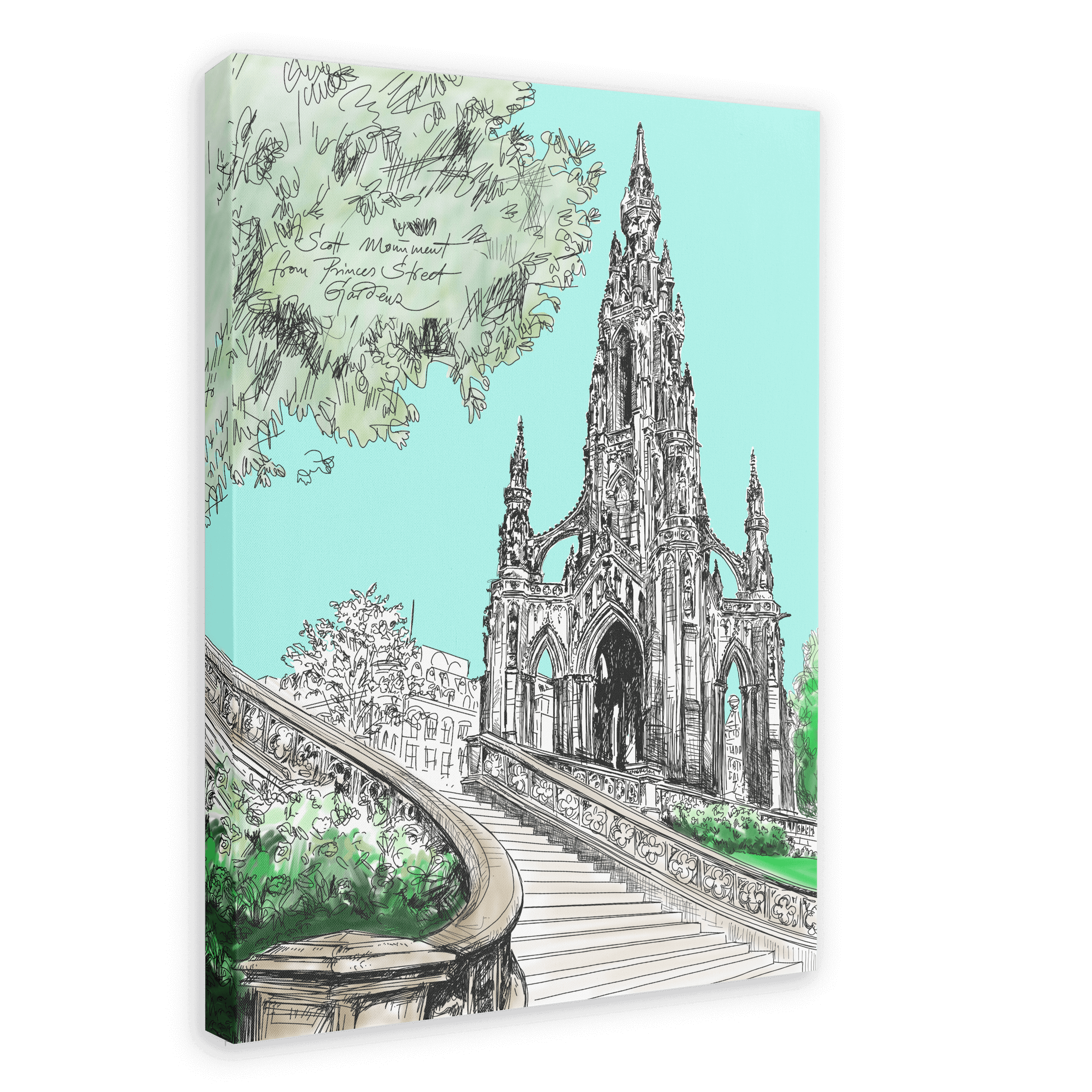 Scott Monument Canvas Print Essential Edinburgh 28"x40"(70x100 cm) Canvas Print