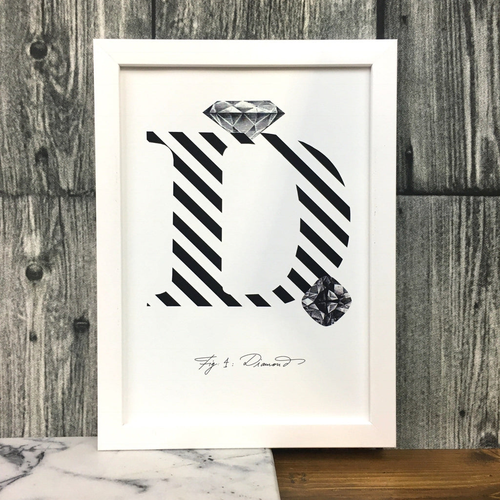 Gemstone Alphabet D Matte Art Print Gemstone Alphabet A4 (21 X 29.7 cm) Art Print