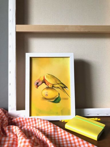Lemon Lorikeet Giclée Art Print Sticky Beaks Art Print