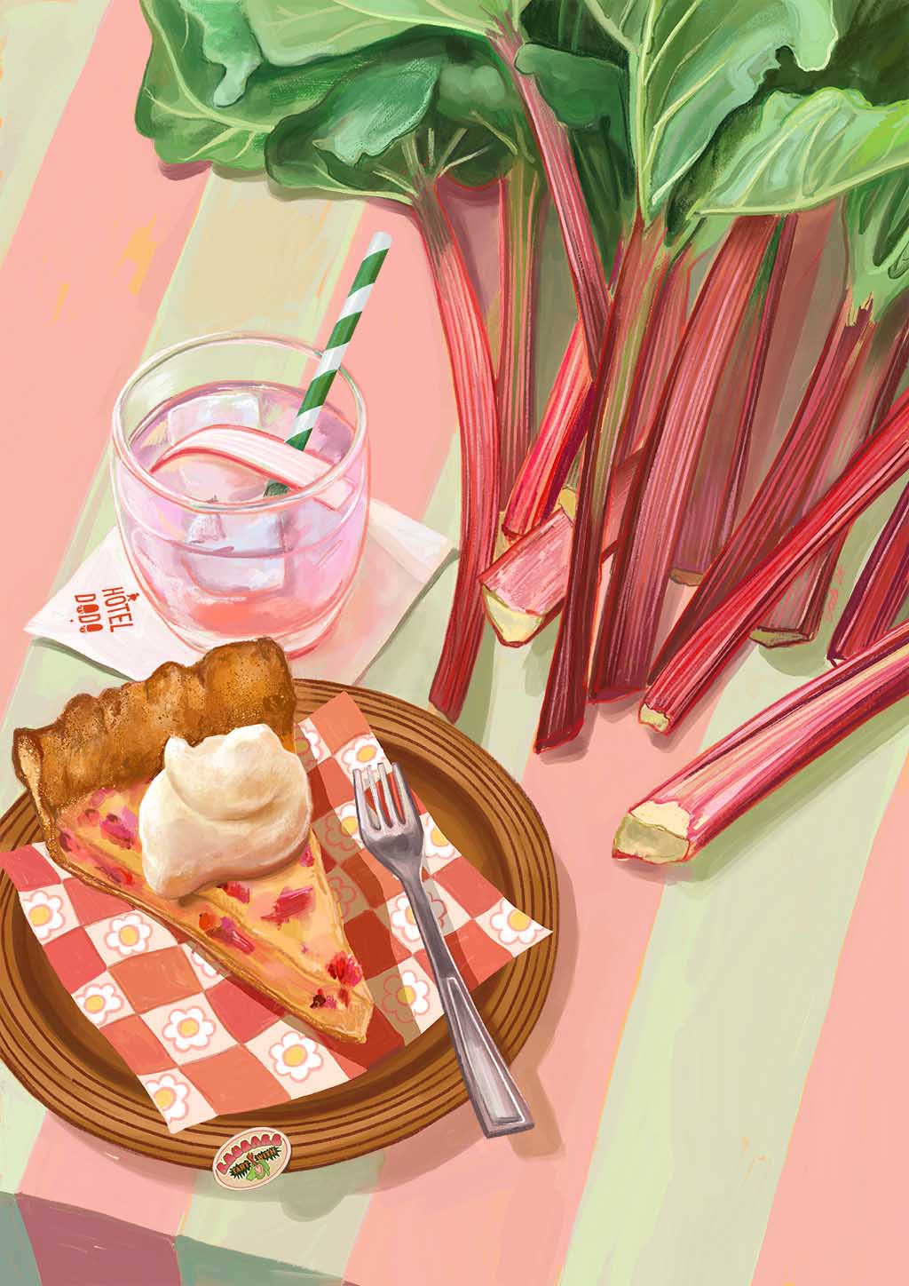 Rhubarb Tart With Heart Giclée Art Print Hôtel Dodo Art Print