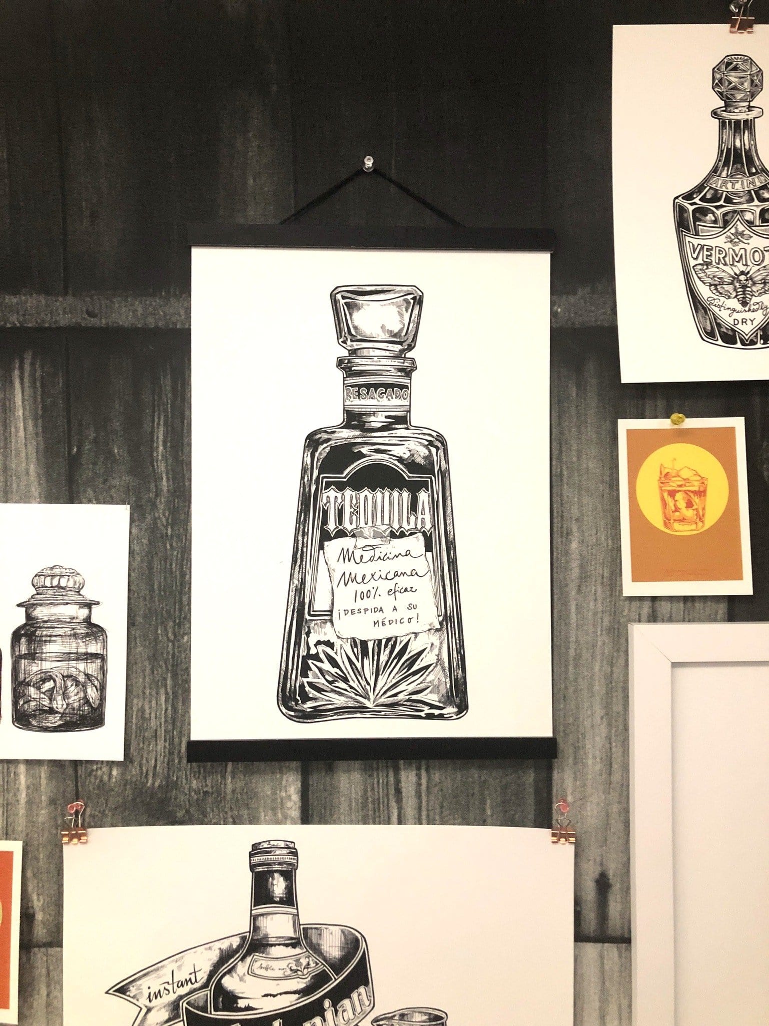 Tequila Medicina Mexicana Matte Art Print Potion & Poison Bottles Art Print