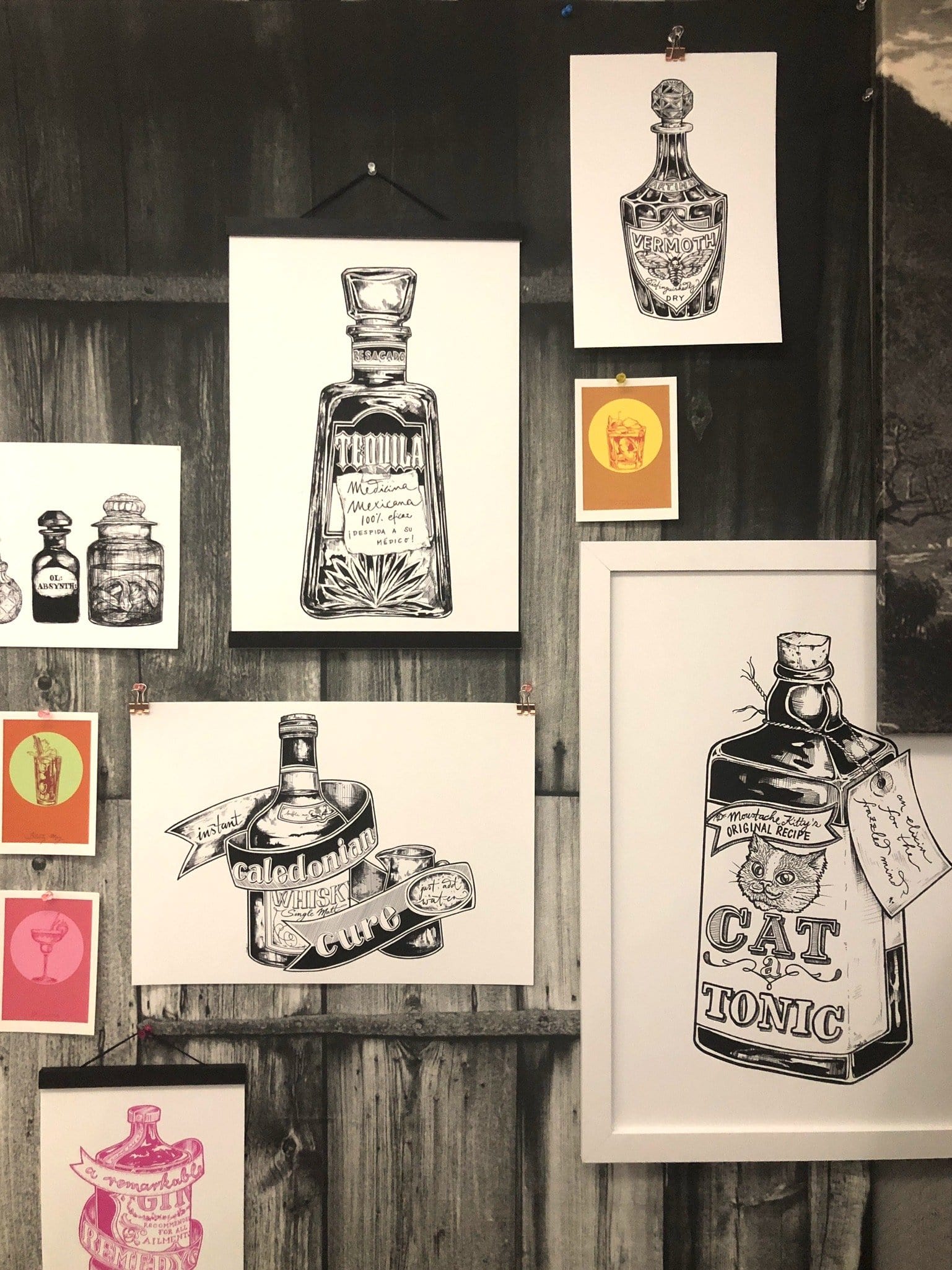 Tequila Medicina Mexicana Matte Art Print Potion & Poison Bottles Art Print