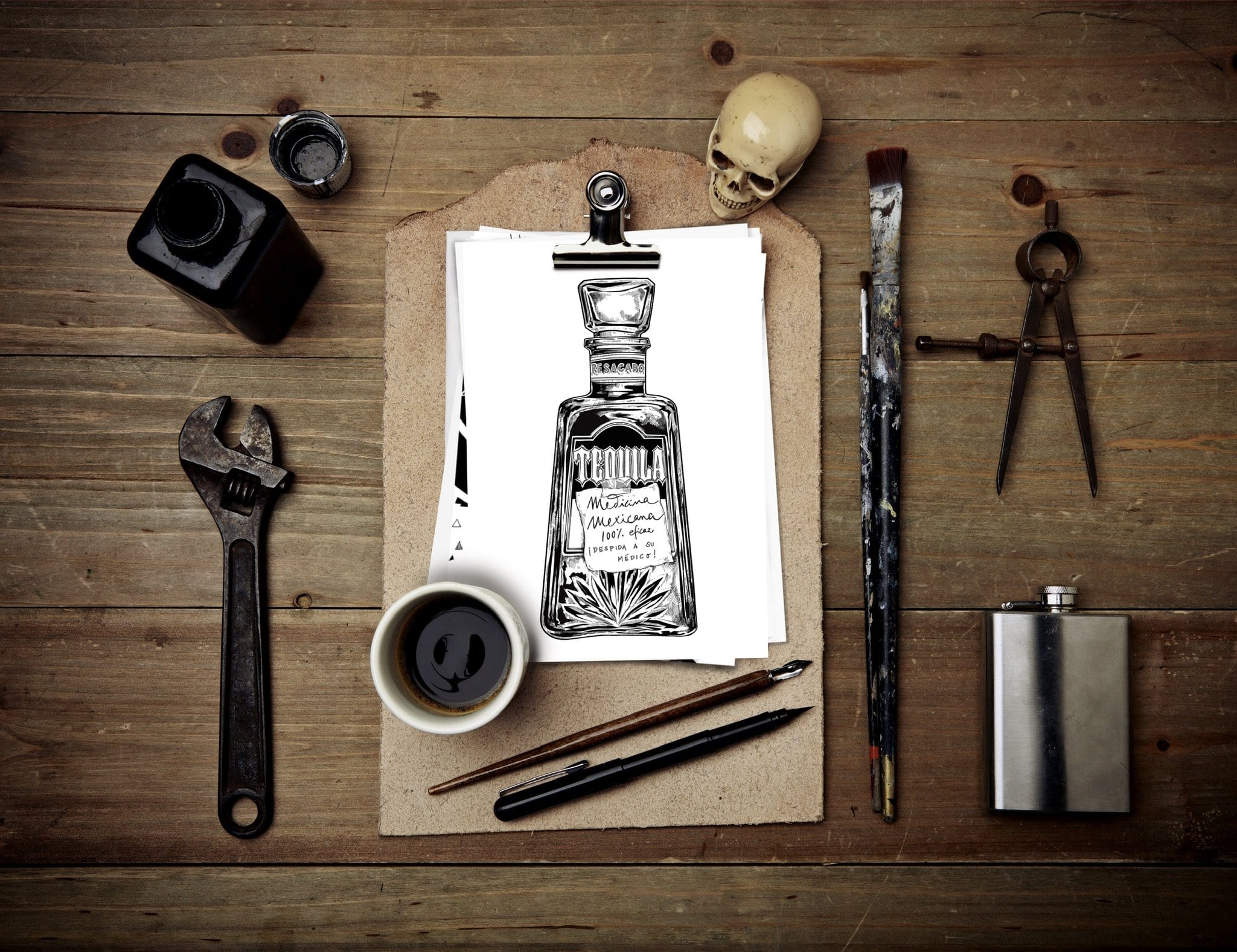 Tequila Medicina Mexicana Art Print Potion & Poison Bottles Art Print