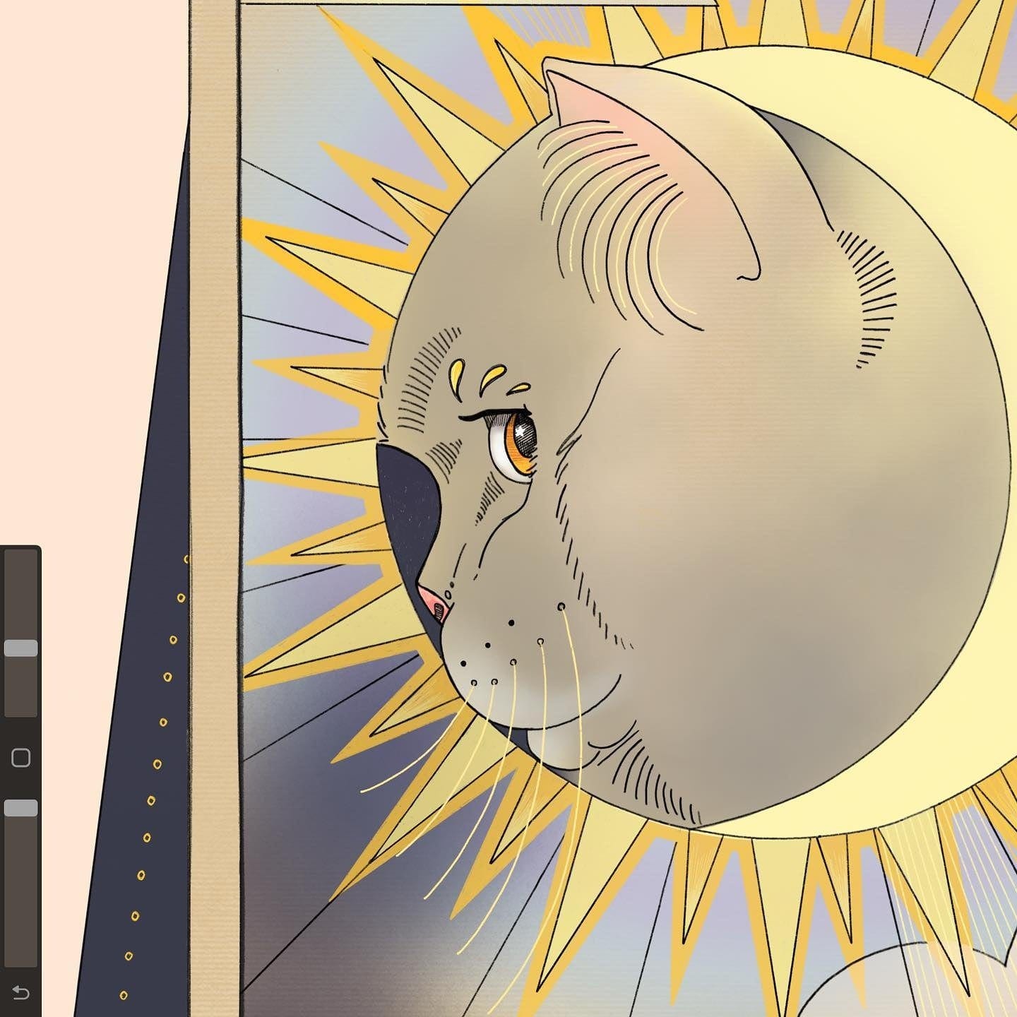 The Moon Art Print Tarot Cats Art Print