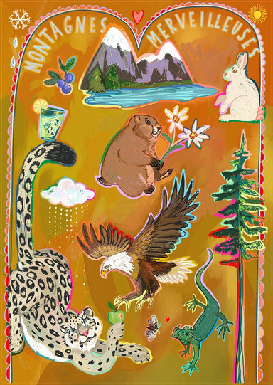 Montagnes Merveilleuses Matte Art Print Aventures Des Créatures Art Print