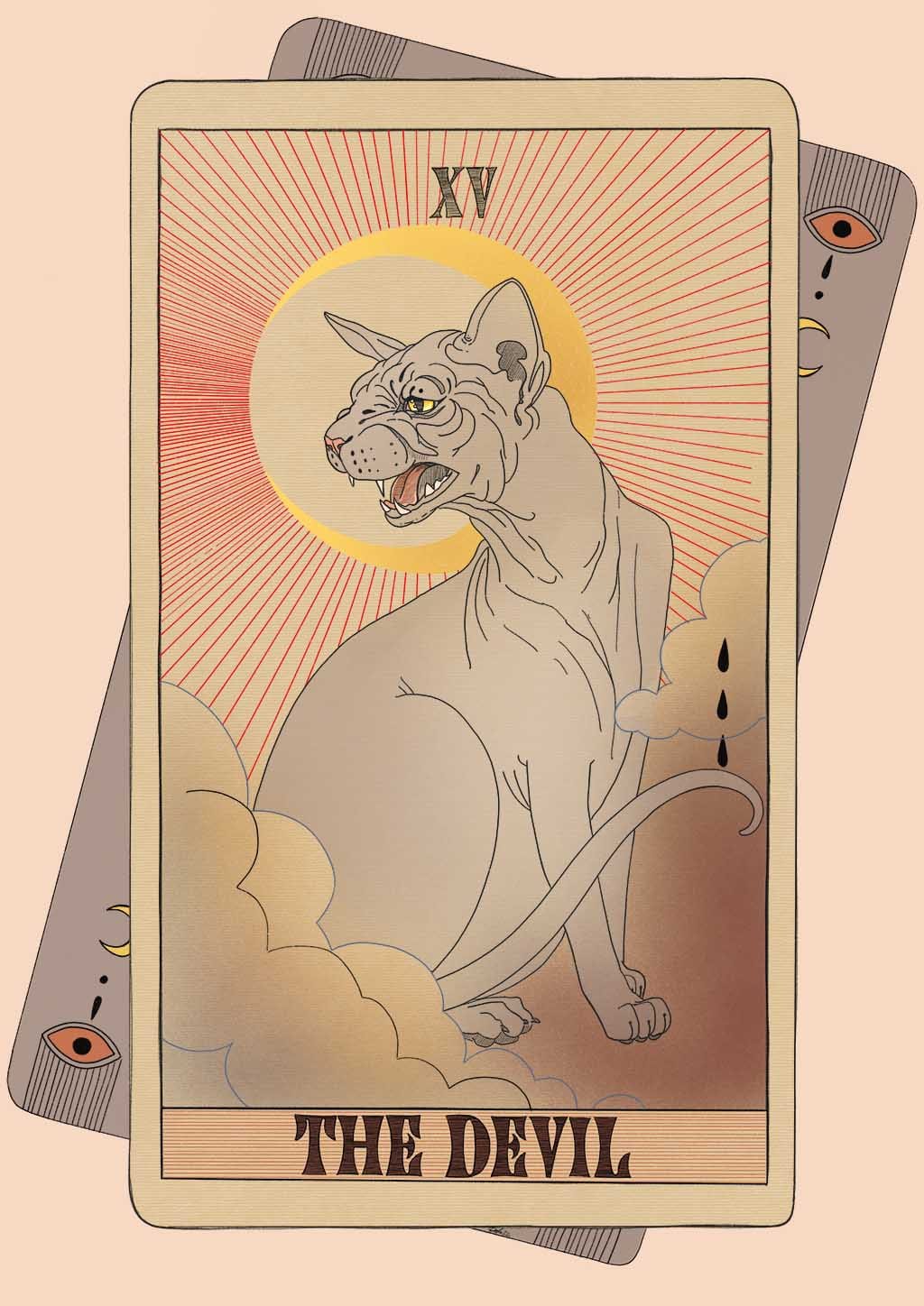 The Devil Art Print Tarot Cats Art Print