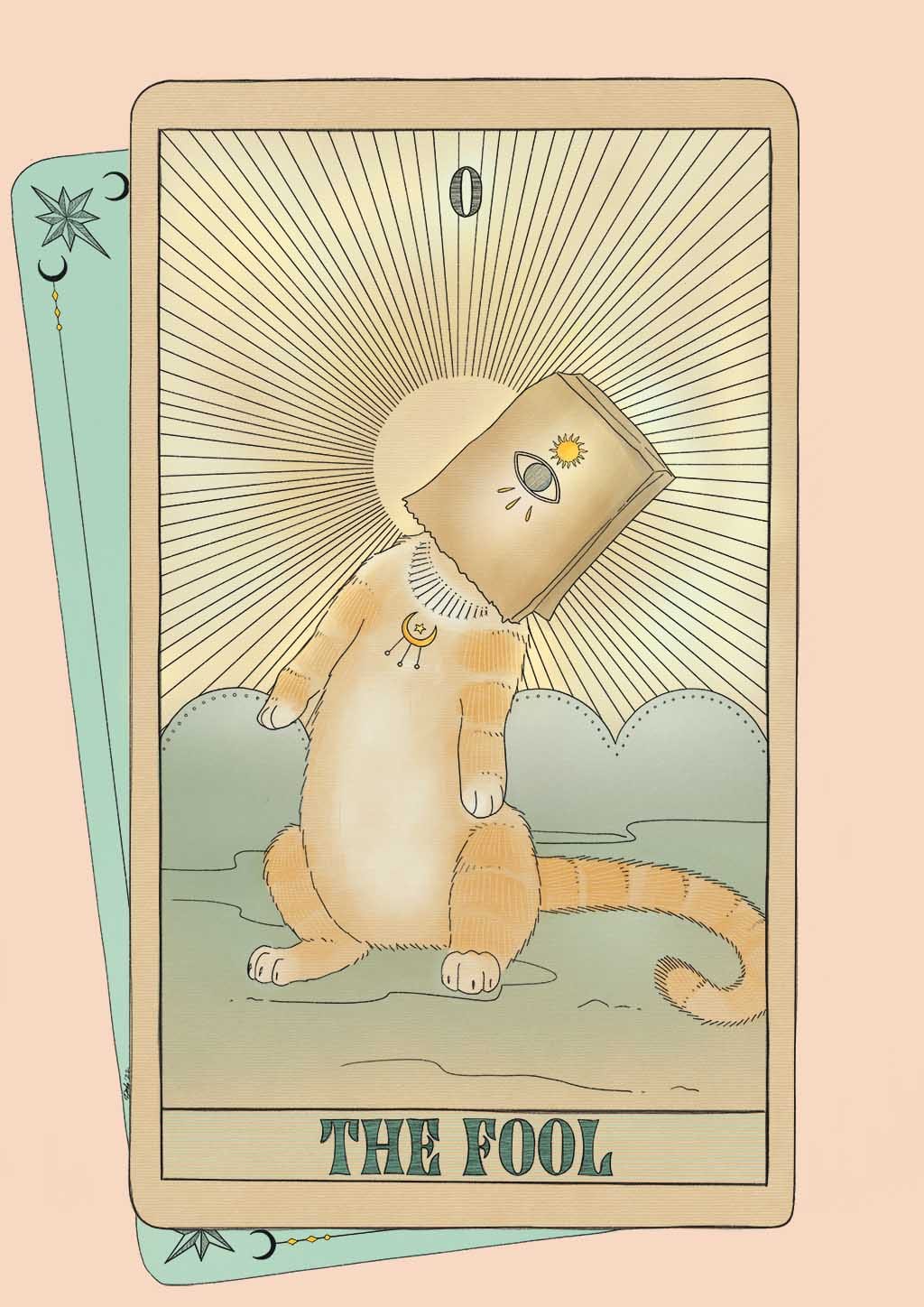 The Fool Art Print Tarot Cats Art Print