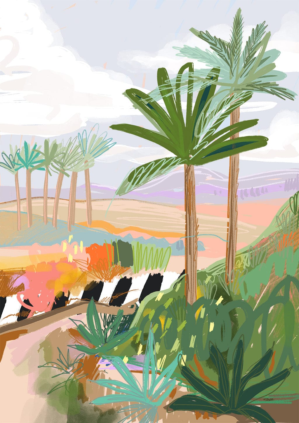 Morning Walk Giclée Art Print Palmy Days Art Print