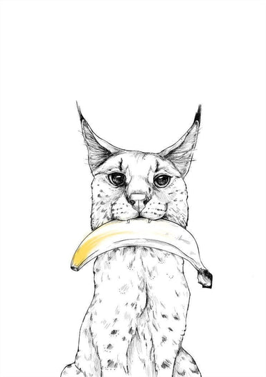 Banana Bobcat Matte Art Print