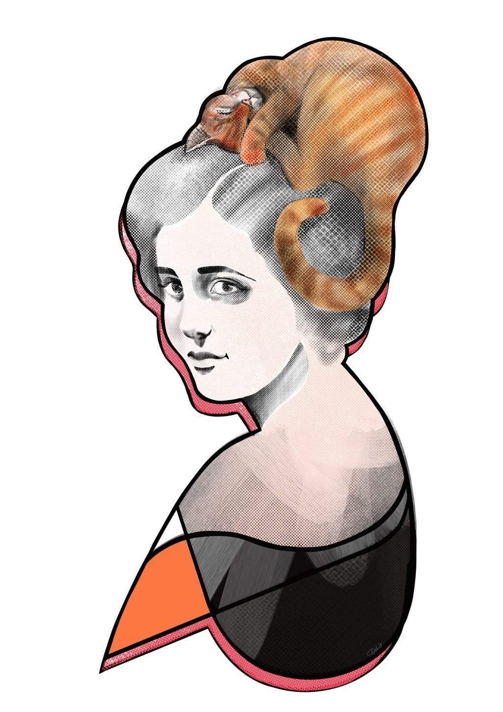 Cat Hat Matte Art Print