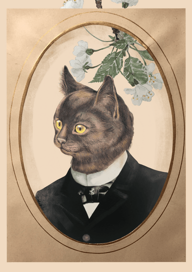 Cat In A Suit Matte Art Print