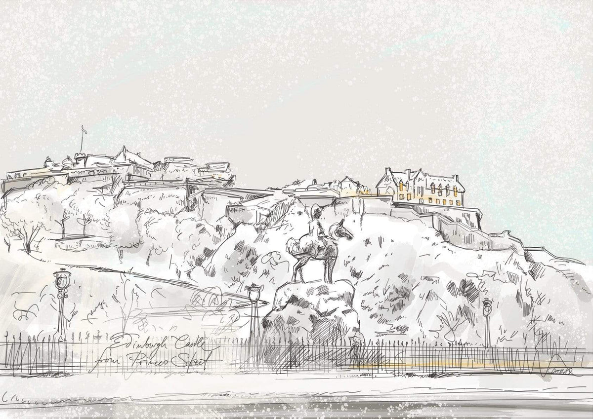 Edinburgh Castle In The Snow Matte Art Print