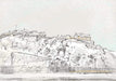 Edinburgh Castle In The Snow Matte Art Print