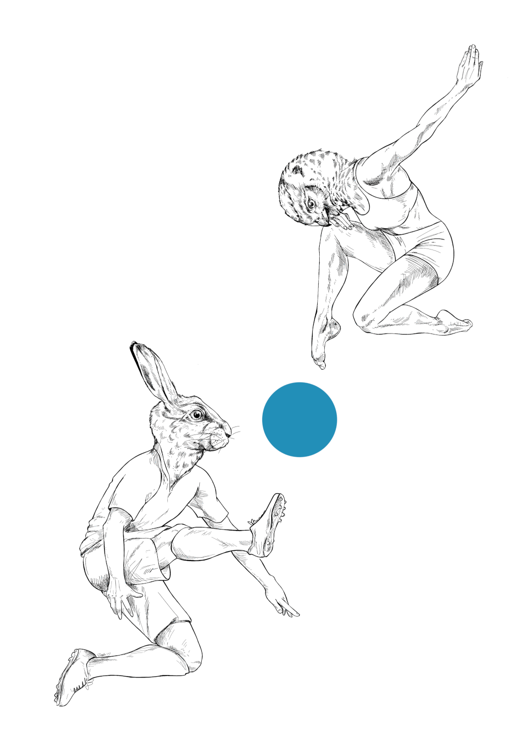 Hare vs Kestrel Matte Art Print
