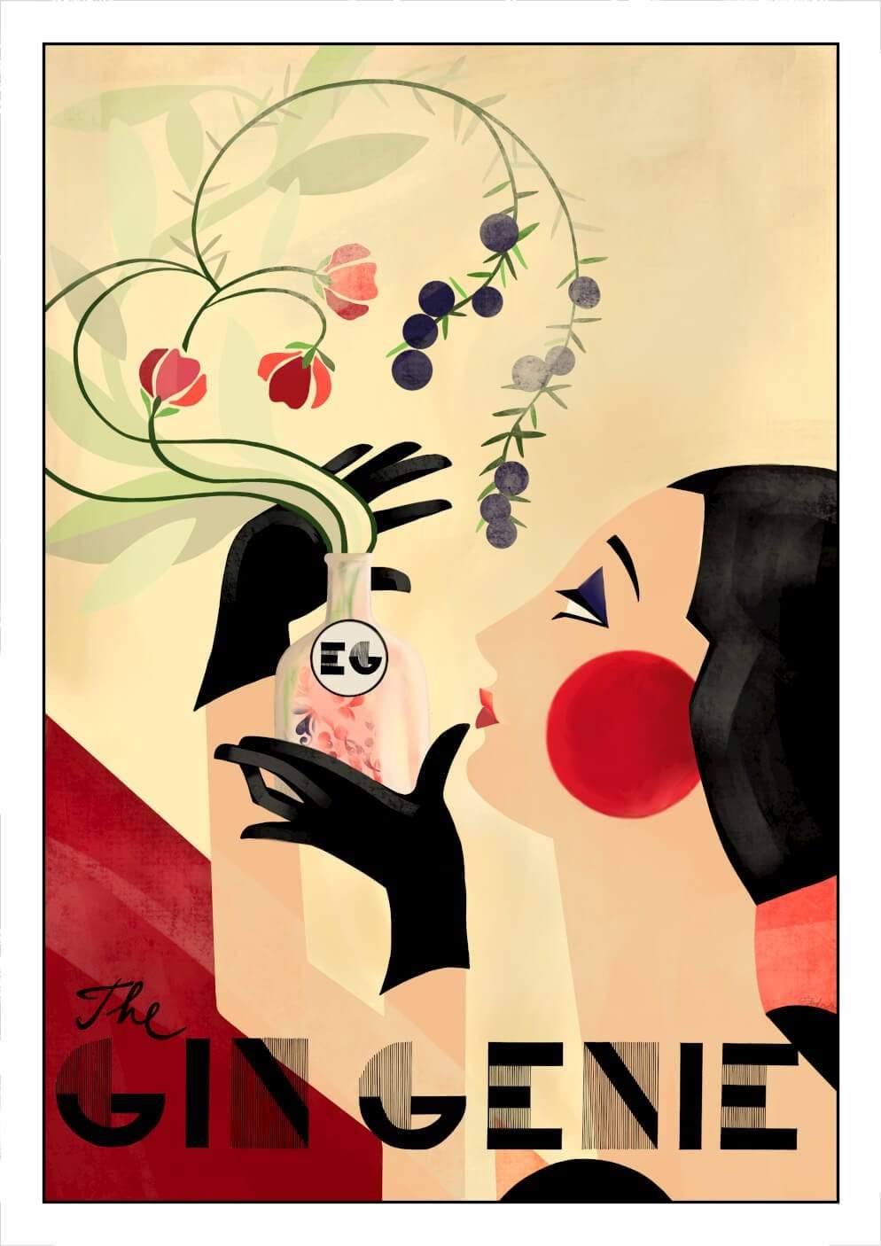 The Gin Genie Giclée Art Print