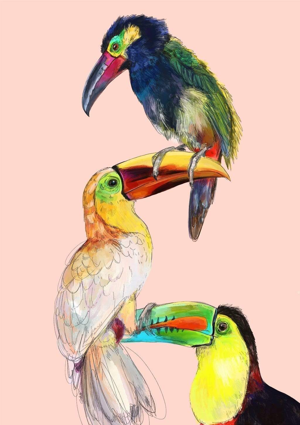 Tower Of Toucans Giclée Art Print