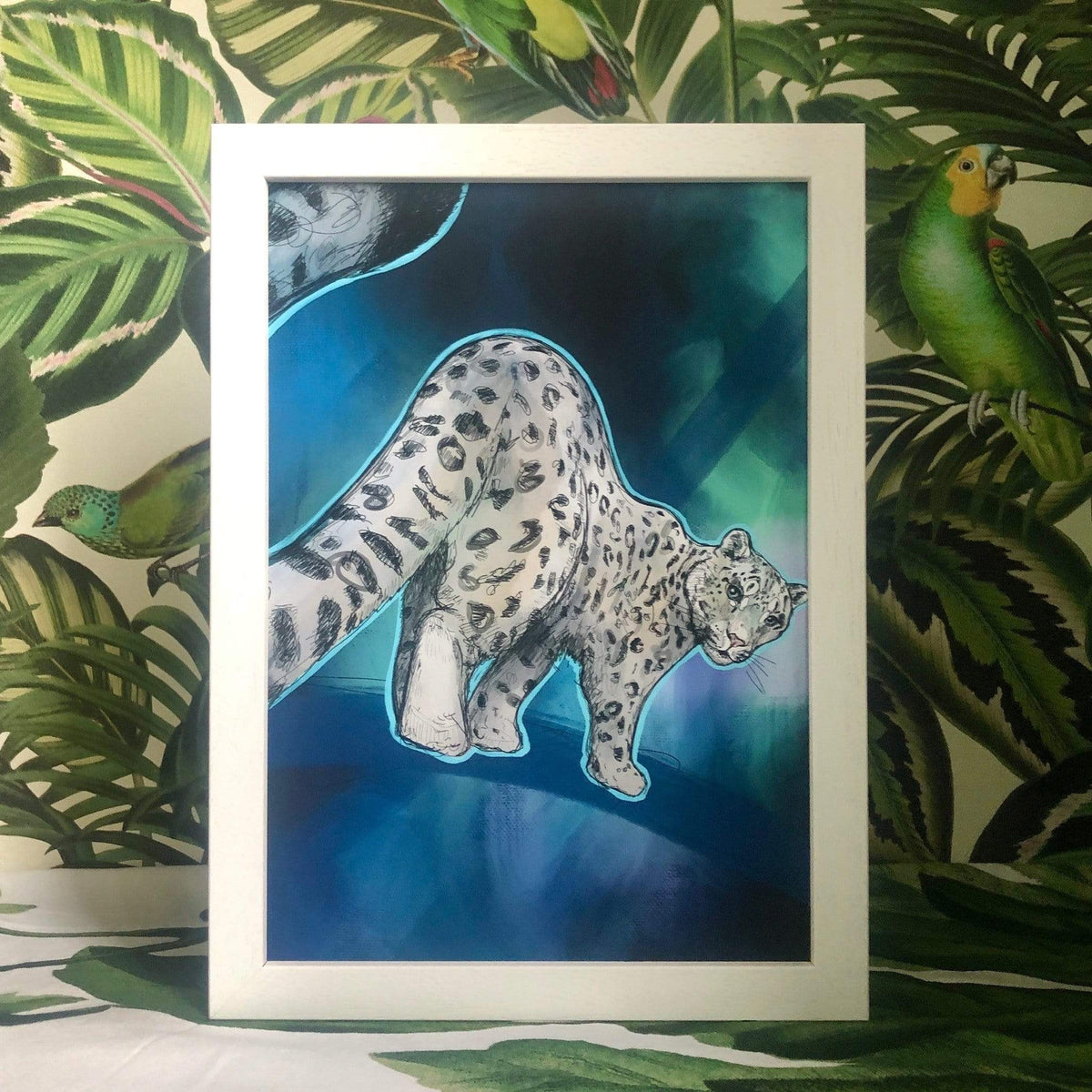 Blue Snow Leopard Giclée Art Print