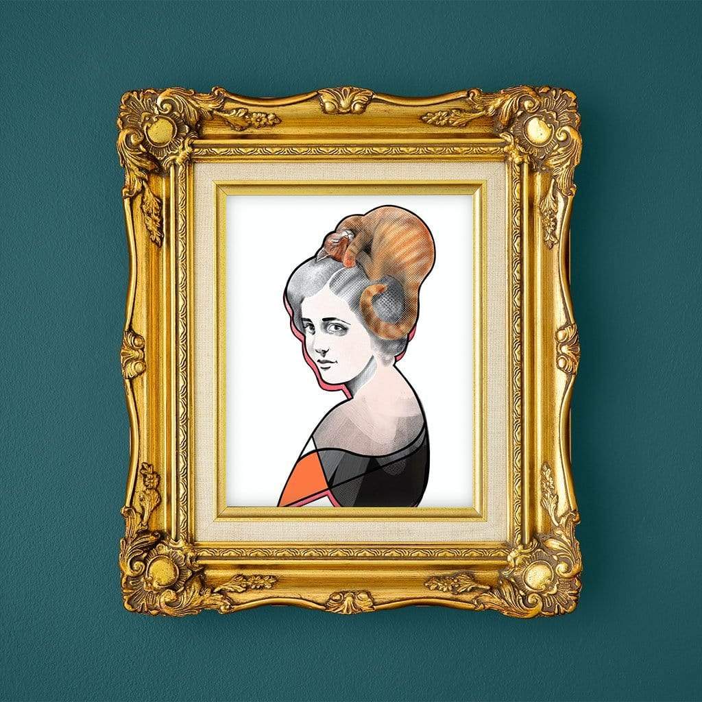 Cat Hat Matte Art Print