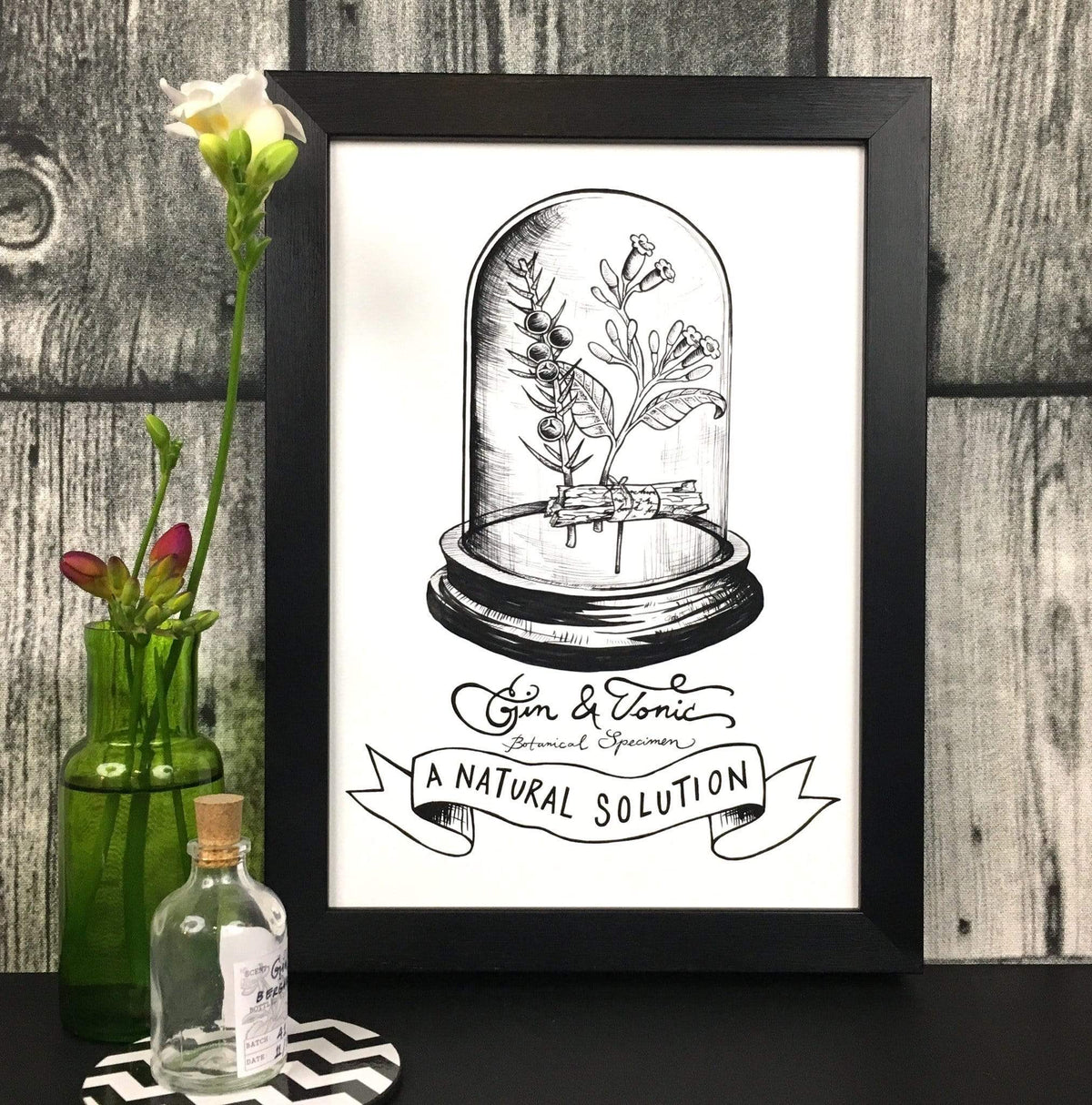 Gin & Tonic Bell Jar Matte Art Print