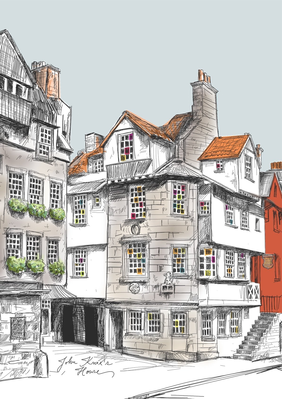 John Knox House Edinburgh A3 Print