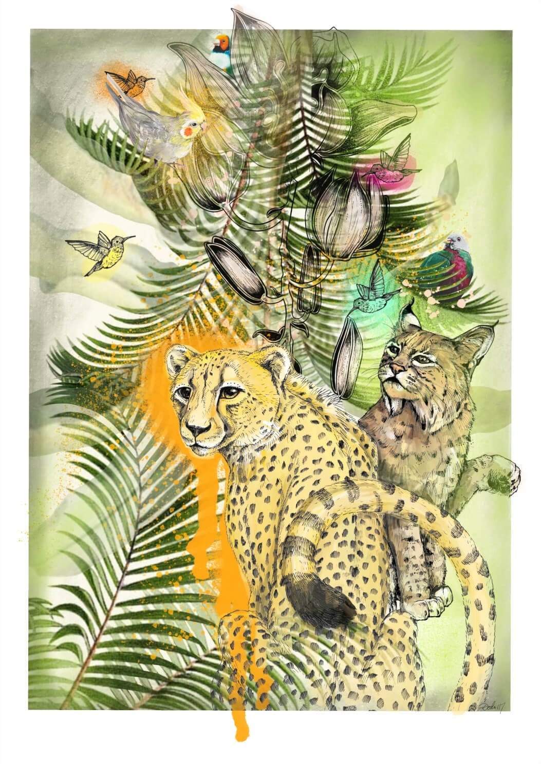 Big Cat Tropicana Matte Art Print