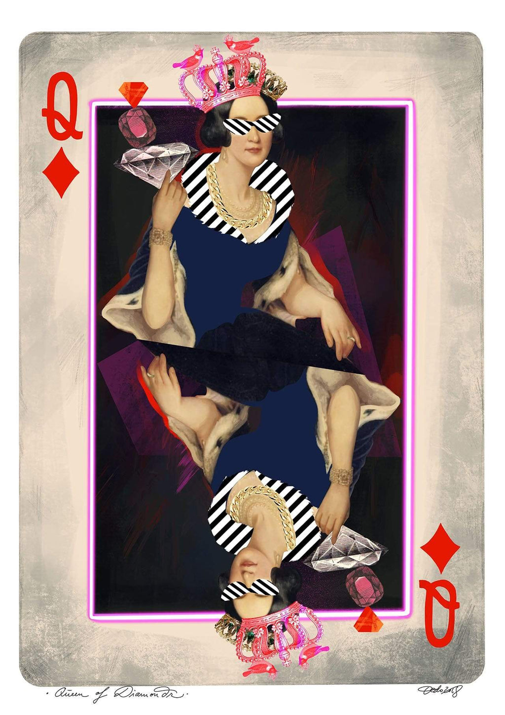 Queen Of Diamonds A2 Print