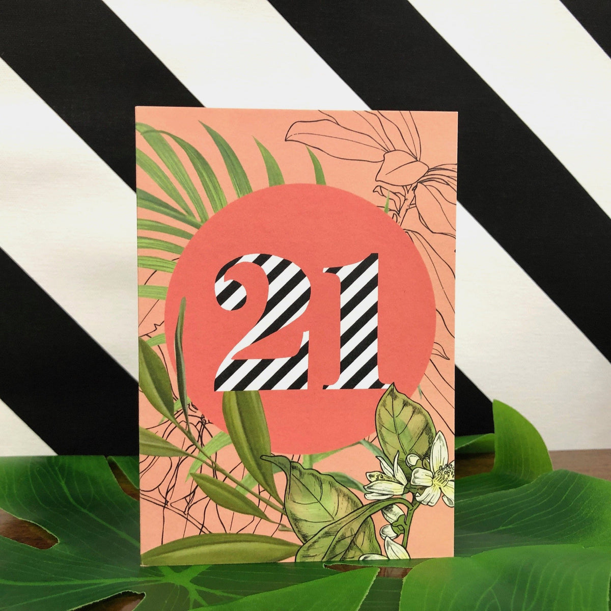 Occasional Stripes 21st Birthday Greeting Card