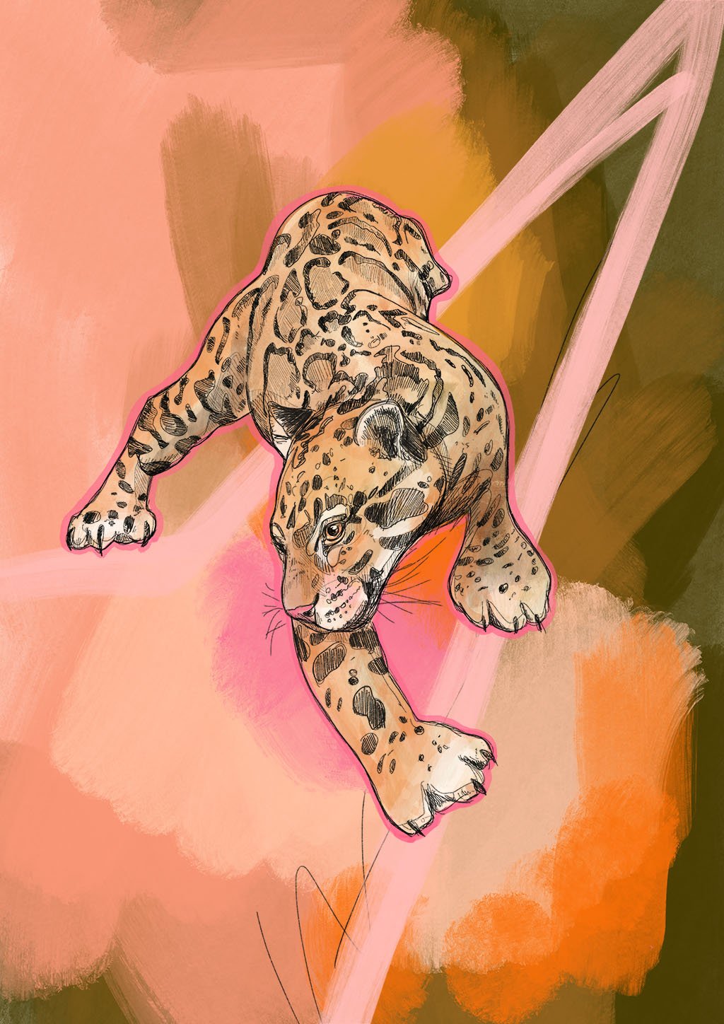 Clouded Leopard A2 Giclée Print