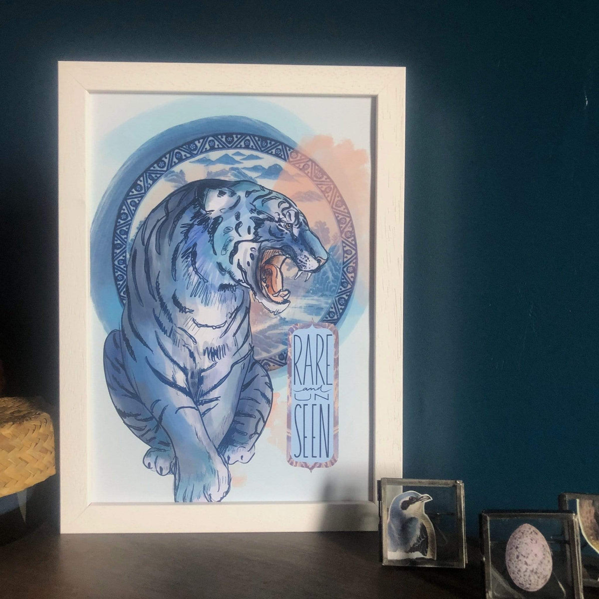 Extinct and Imagined Maltese Blue Tiger A4 Print