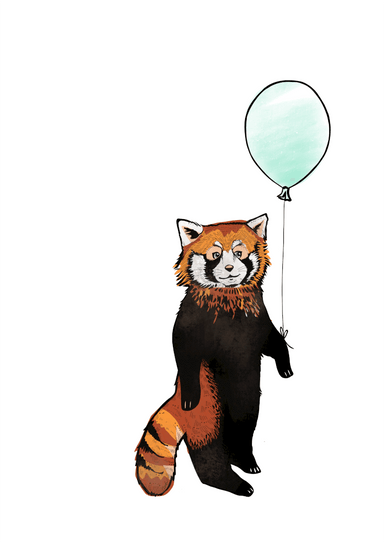 Balloon Panda Matte Art Print