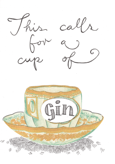 Cup Of Gin Greeting Card