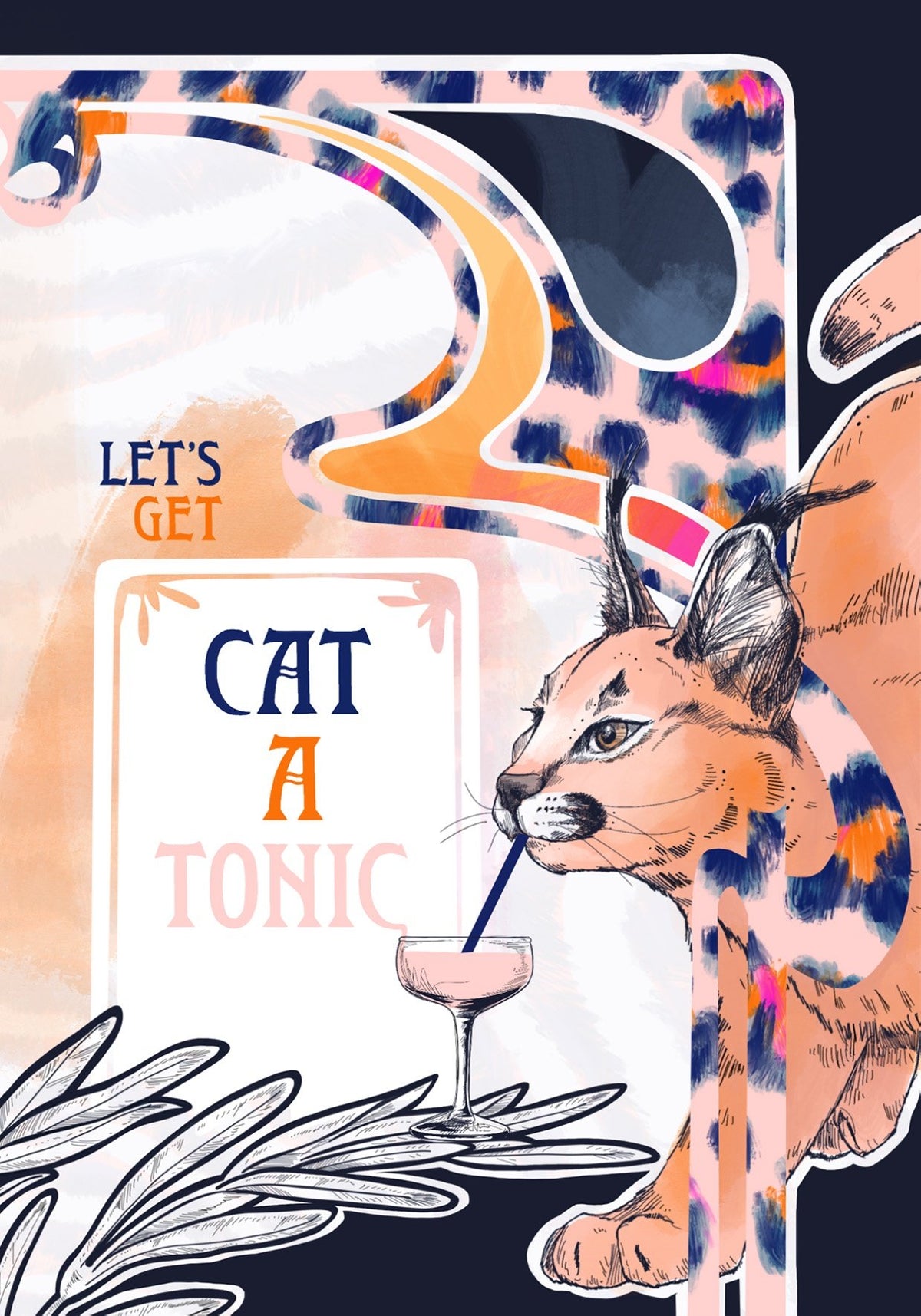 Cat A Tonic Greeting Card