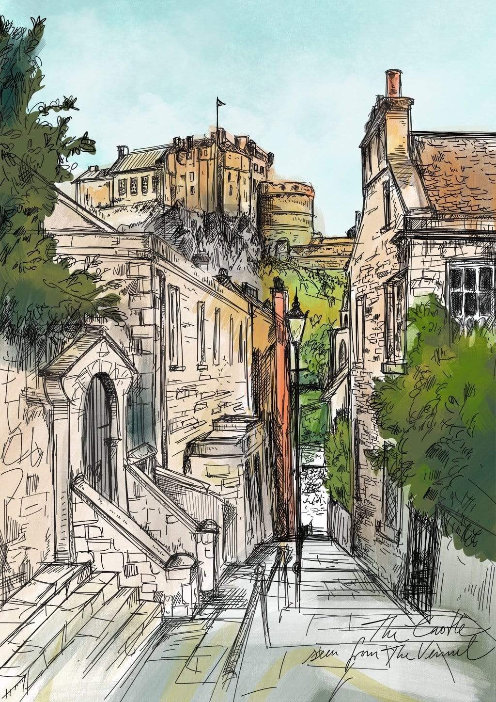 The Castle Viewed From The Vennel Matte Art Print