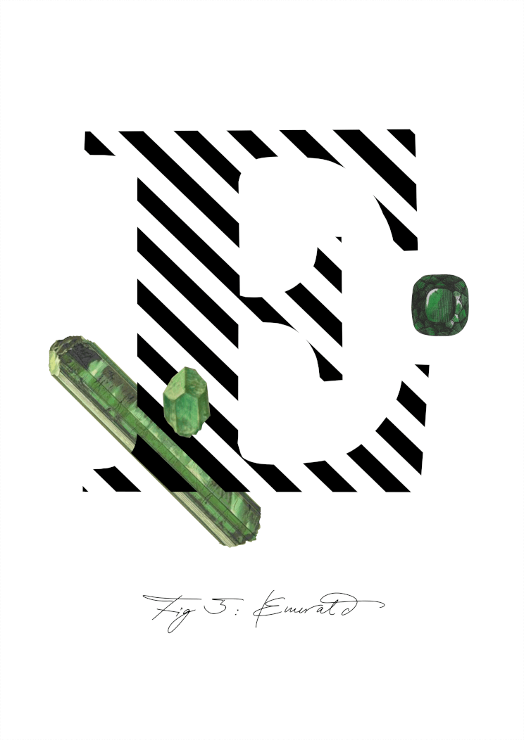 Gemstone Alphabet E A4 Print