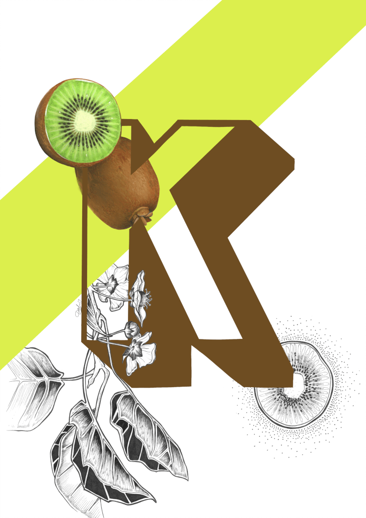 Botanical Alphabet K A4 Print
