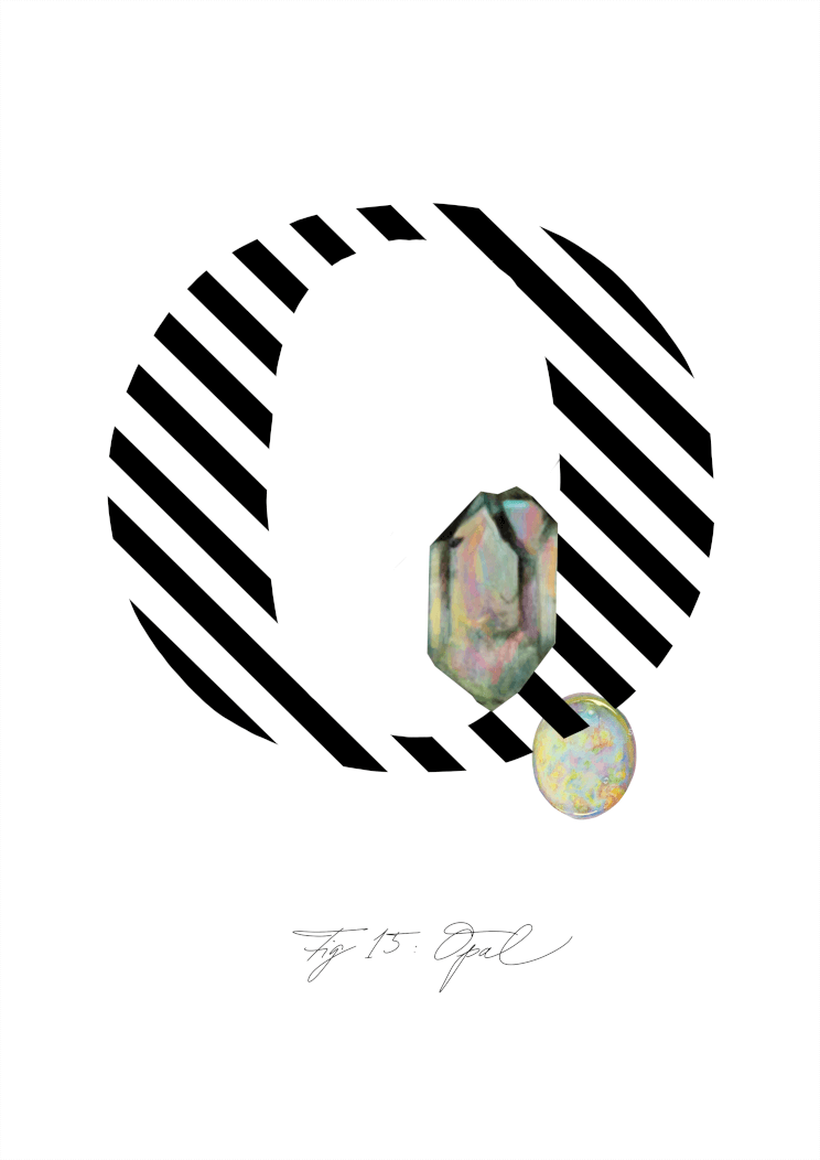 Gemstone Alphabet O A4 Print