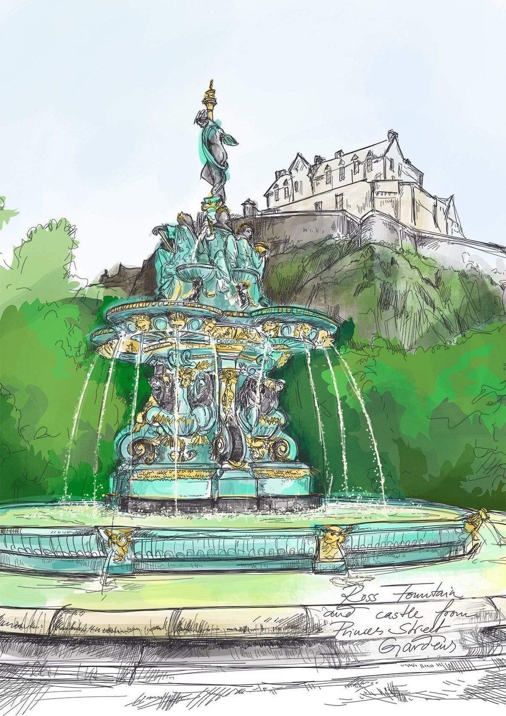 Ross Fountain Matte Art Print