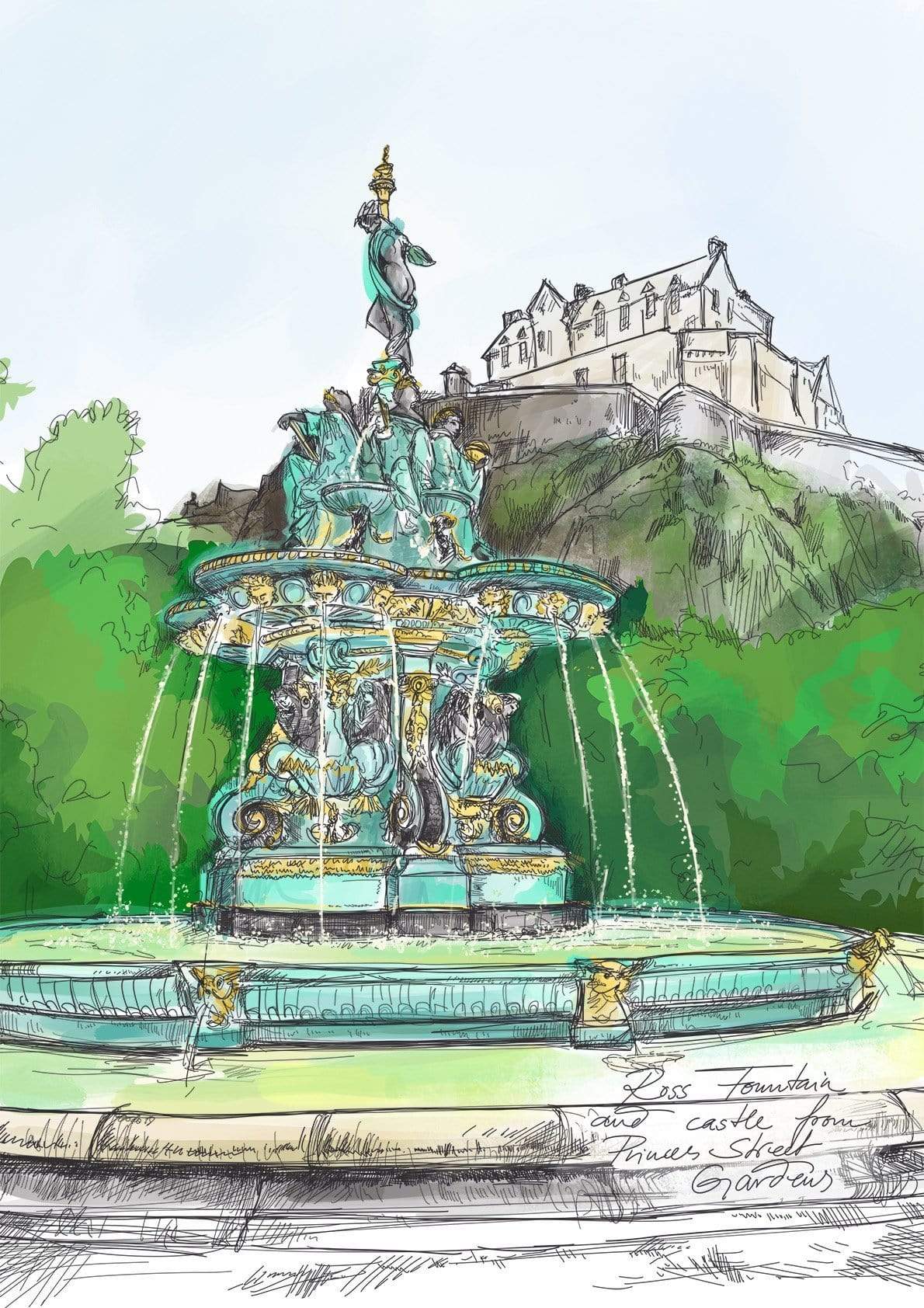 Ross Fountain Matte Art Print