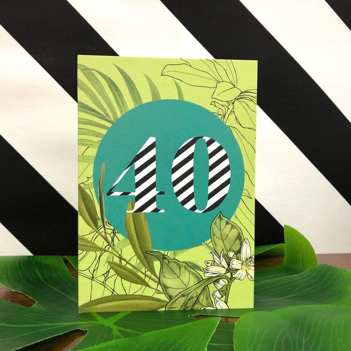 Occasional Stripes 40th Birthday Greeting Card