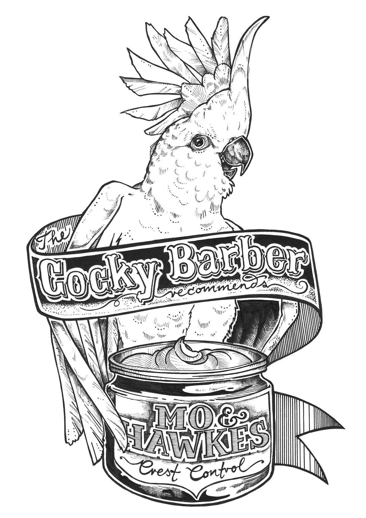 Cocky Barber Matte Art Print