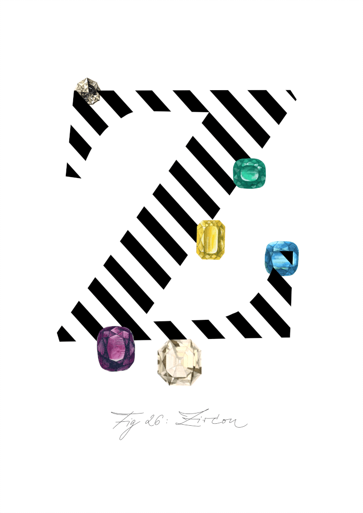 Gemstone Alphabet Z A4 Print